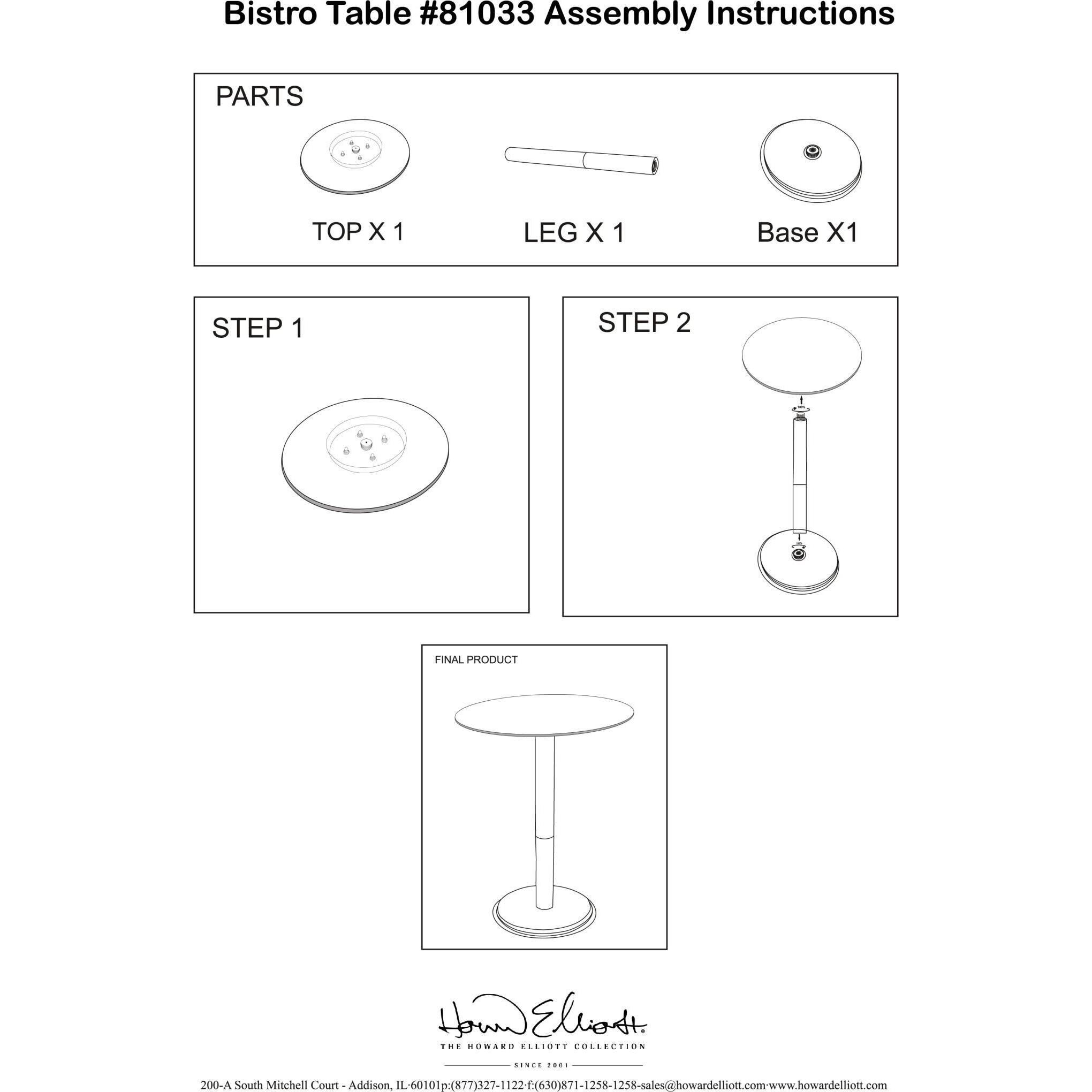 Micca White and Gray with Silver Bistro Table
